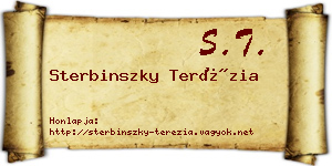 Sterbinszky Terézia névjegykártya