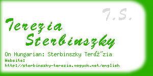 terezia sterbinszky business card